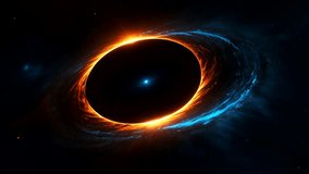 A black hole surrounded by a glowing accretion disk amidst the cosmic darkness. An intense orange-red ring swirls near the event horizon.
 - Powered by Shutterstock - Get 15% off with code: PIKWIZARD15