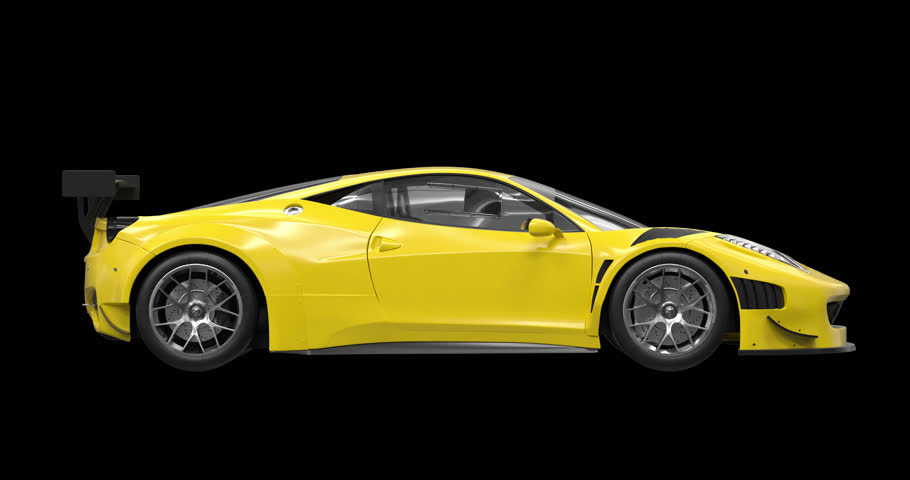 This motion graphic shows a high-quality sports car rotating smoothly on a transparent alpha channel in a seamless loop. Perfect for ads, showreels, and automotive presentations.