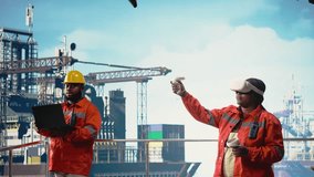 Woman on offshore platform deck using virtual reality tech to configure ship management systems for efficient oil extraction. Drilling rig ship worker doing seabed analysis using VR headset, camera A - Powered by Shutterstock - Get 15% off with code: PIKWIZARD15