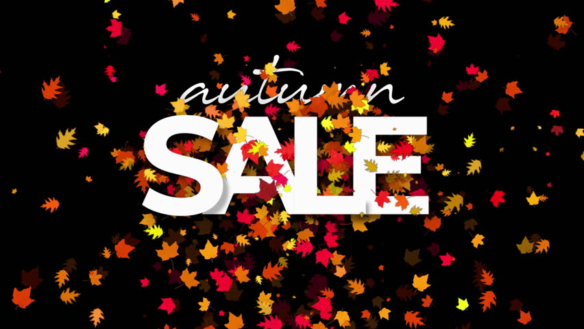 Autumn Sale Event. 4K Video Background with Realistic Falling Autumn Leaves and Seasonal Colors.