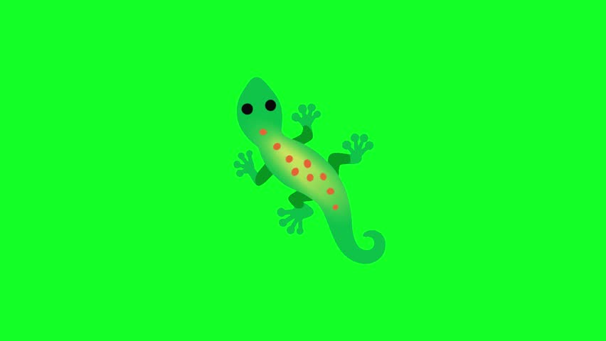 Green lizard crawling on rock surface animation
