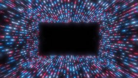 Abstract Tunnel Loop Background with Colorful Glowing Particles. Motion Festive Celebration. American Patriot Colors Concept. Beautiful Modern Digital Dots Banner Design. Event Festival or Holiday 4k - Powered by Shutterstock - Get 15% off with code: PIKWIZARD15