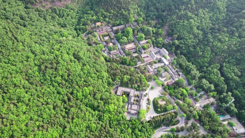 Beijing, China - 14th May 2023 - Aerial view of Beijing Tanzhesi temple
