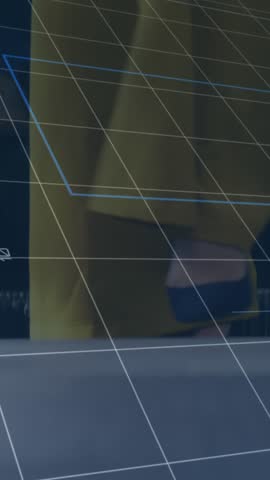 A computer-generated animation of financial data and graphs being displayed on the feet of diverse businesspeople. Global business digital interface technology and networking concept digitally