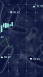 Animation of financial data processing over blood vessels floating against blue background. Medical research and business technology concept - Powered by Shutterstock - Get 15% off with code: PIKWIZARD15