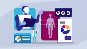 Medical Data Analysis and Patient Health Records cartoon animation - Powered by Shutterstock - Get 15% off with code: PIKWIZARD15