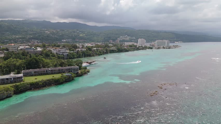 Cliffs Of Ocho Rios Jamaica With The Sea