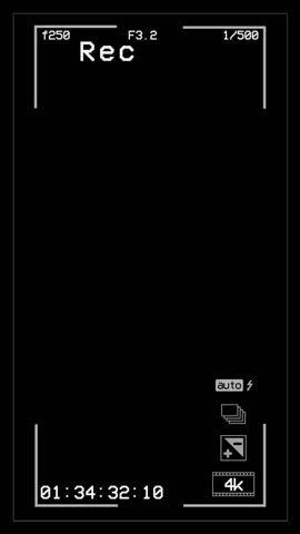 Vertical 9:16 retro camcorder or vcr recording screen with timecode and settings icons. Vhs style overlay for creating nostalgic or found footage look