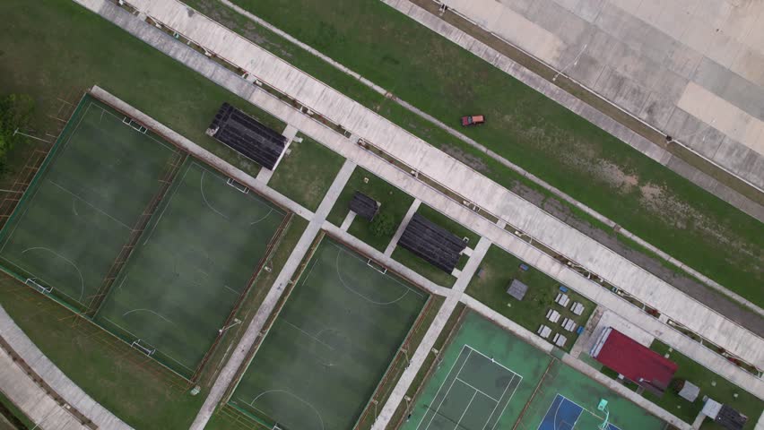 Arial view of Parque Agustín Codazzi, vibrant building, open space
