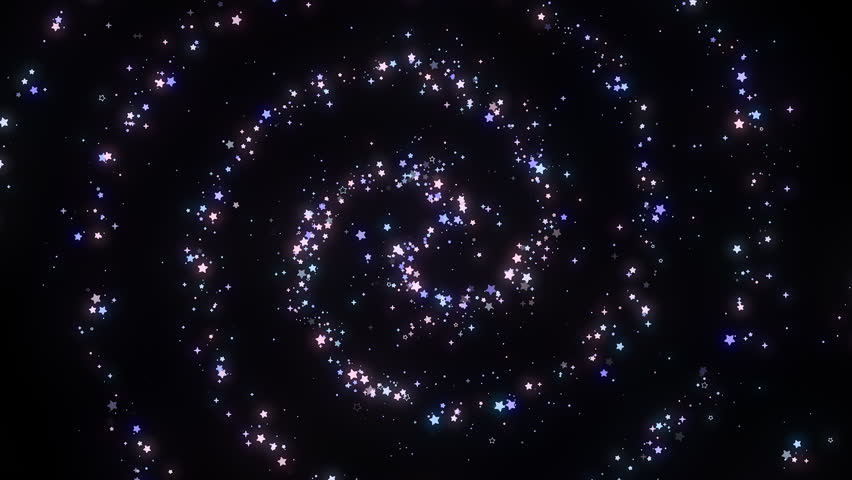 Cartoon glowing stars swirl animation. (loop)