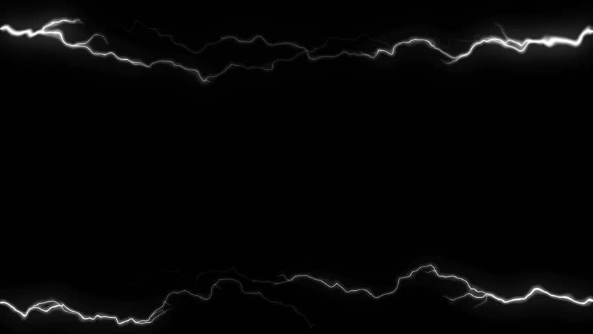 A frame of crackling white electricity or lightning on a black background. For energy, power, or storm-related concepts