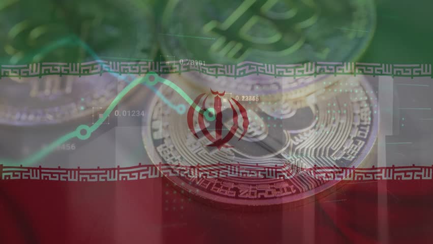 Bitcoin, Transaction data on the Iran flag background. Bitcoin background. Bitcoin investment and trading by individuals and organizations in Iran and around the world - Powered by Shutterstock - Get 15% off with code: PIKWIZARD15