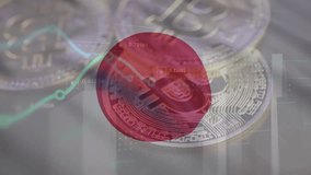 Bitcoin, Transaction data on the Japan flag background. Bitcoin background. Bitcoin investment and trading by individuals and organizations in Japan and around the world - Powered by Shutterstock - Get 15% off with code: PIKWIZARD15