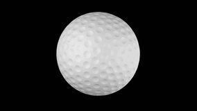 Detailed close-up of a golf ball rotating on a black background, highlighting its unique dimpled texture and design, ideal for golf enthusiasts and sports projects. - Powered by Shutterstock - Get 15% off with code: PIKWIZARD15