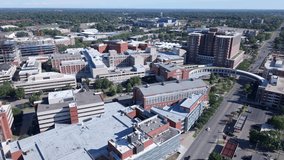 Aerial Flyover Of University of Kentucky And VA Children's Hospital In Lexington, United States. - Powered by Shutterstock - Get 15% off with code: PIKWIZARD15