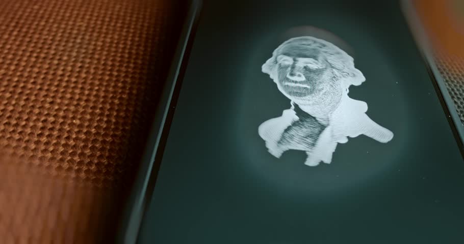 George Washington portrait film negative, presentation