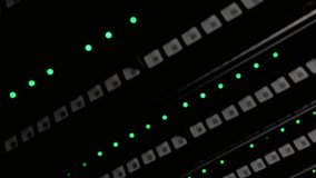 Server room lights glowing green on a dark background showing data center activity - Powered by Shutterstock - Get 15% off with code: PIKWIZARD15