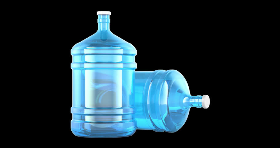 Gallon Water Bottles, 3D Rotating Animation, Seamlessly Loopable. 3D rendering