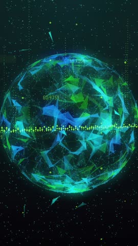 Animation of nft and graph over globe on black background. Network, digital safety and technology concept digitally generated video.