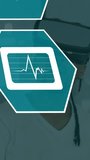 Animation of scientific icons in hexagons over man in vr headset. Business, science and technology concept digitally generated video. - Powered by Shutterstock - Get 15% off with code: PIKWIZARD15