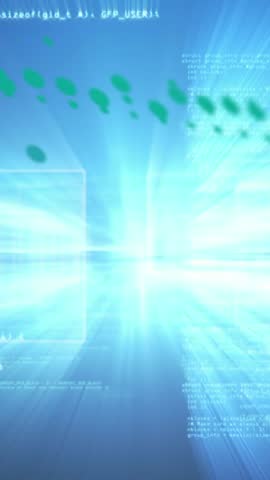 Animation of graphs, lights, data processing on blue background. Computers, programming, data processing and technology concept digitally generated video.