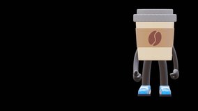 Coffee Cup Character With Mega Sale Text For Promotional Marketing. Transparent Background. Green Screen Background. Looping Animation. - Powered by Shutterstock - Get 15% off with code: PIKWIZARD15