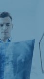 Animation of pizza icon over two caucasian doctors. Global medicine, finances, data processing and digital interface concept digitally generated video. - Powered by Shutterstock - Get 15% off with code: PIKWIZARD15