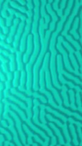 dynamic teal backdrop with floating coral elements, animated teal background featuring coral pebbles and bubble. 3D Illustration