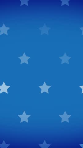 Animation of caucasian hand holding vote badge with american flag elements on blue background. America, politics, democracy, government, election and voting, digitally generated video.