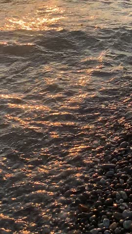 The Black Sea. Аtmospheric scene, beautiful seascape, sea waves at sunset. Suitable for social media, reels, and Instagram.