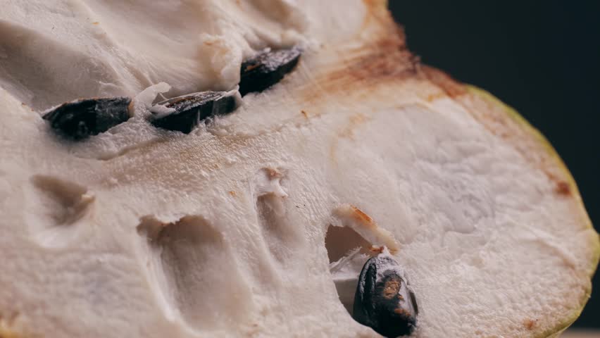 Tropical fruit cherimoya, ice cream fruit or custard apple on market in Spain