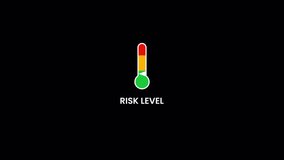 Risk Level Gauge Animation – Low to High Scale Indicator. Animated risk level gauge moving from low to high. Perfect for business, finance, or data analysis presentations. Transparent background.	 - Powered by Shutterstock - Get 15% off with code: PIKWIZARD15