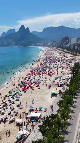 Ipanema Beach At Rio De Janeiro In Rio De Janeiro Brazil. Beach Scenery. Idyllic Travel. Rio De Janeiro Brazil. Tropical Recreation. Ipanema Beach At Rio De Janeiro Brazil.
