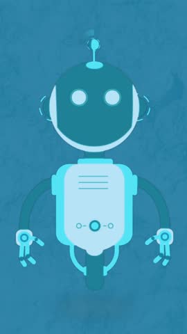 Animation of flying robot and notification bars over sunburst against blue background. Digitally generated, hologram, illustration, social media reminder, machine learning and technology concept.