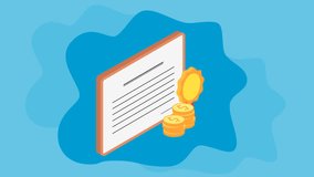 Certificate of Business Platforms 2D Objects Animation Flat Cartoon 4K Video. Badge with Dollar Coin. Transparent Alpha Channel. Animated Icon Template. Editable Transparent Background. - Powered by Shutterstock - Get 15% off with code: PIKWIZARD15