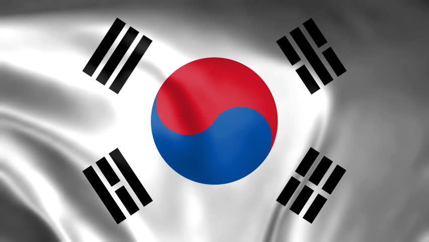 Waving Flag South Korea Animation elegant concept