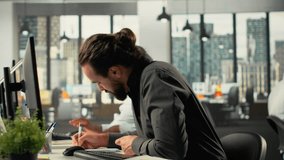 Coworkers group collaborate on report writing and data visualization, and analysis. The team focuses on performance objectives, management strategy and efficient report sharing. Camera B. - Powered by Shutterstock - Get 15% off with code: PIKWIZARD15