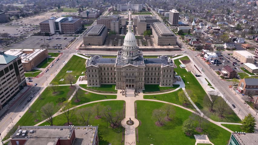 Michigan State Capitol is the legislative government of Michigan State, at 100 N Capitol Ave, Lansing, Michigan MI, USA. 
