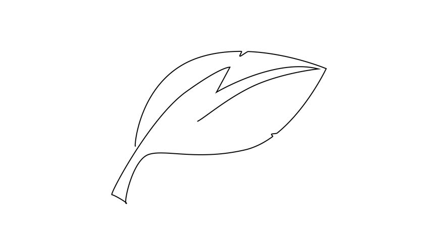 Animated self drawing of continuous one line drawing leaf with electricity logo in the middle. New and renewable energy. Green energy is environmentally friendly. Tree Concept. Full length animation