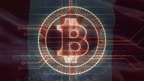 Bitcoin on canada flag background and data chart. Illustration of cryptocurrency in buying, selling, investing in financial market - Powered by Shutterstock - Get 15% off with code: PIKWIZARD15