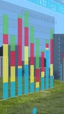 Animation of financial data processing over cityscape. Global business, finances, computing and data processing concept digitally generated video. - Powered by Shutterstock - Get 15% off with code: PIKWIZARD15