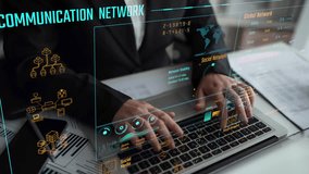 Data center monitoring dashboard visualize network performance, connection status, usage rate, and telecommunication insight. Data center monitoring efficiency improvement network transparency. Thunk - Powered by Shutterstock - Get 15% off with code: PIKWIZARD15