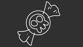 halloween candy with a skull on it white line animation. - Powered by Shutterstock - Get 15% off with code: PIKWIZARD15