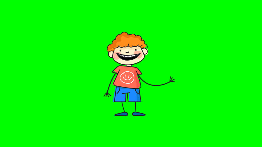 3D doodle boy talking animation on green screen for explainer, presentation, and communication projects. Perfect for digital assets, education, and marketing videos.