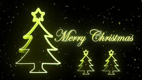 'Merry Christmas' lettering with particles in bright colors with tree 4k animation. - Powered by Shutterstock - Get 15% off with code: PIKWIZARD15