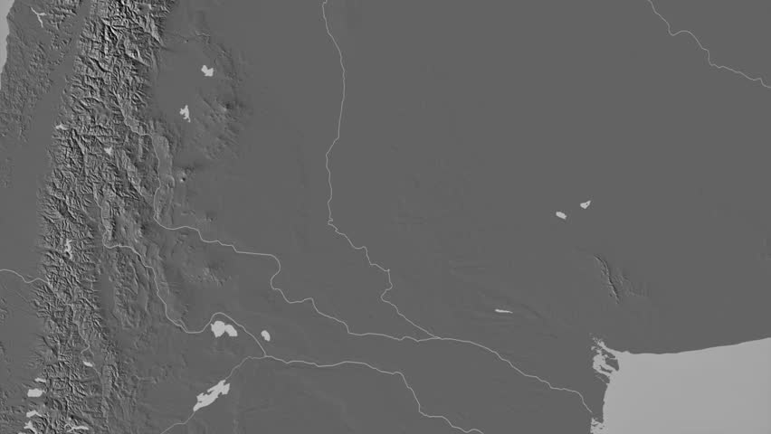 La Pampa - province of Argentina, extruded. Grayscale map