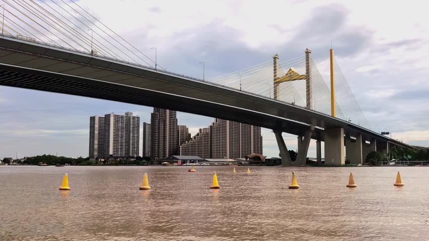 The Rama VIII Bridge is a cable-stayed bridge over the Chao Phraya River in Bangkok, Thailand