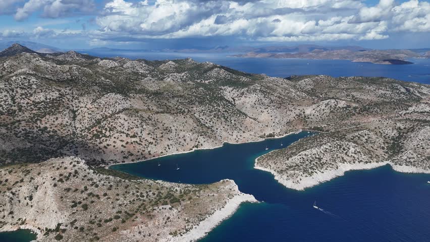 Aerial View of Serce Harbor and Sailboats in Marmaris, Turkey