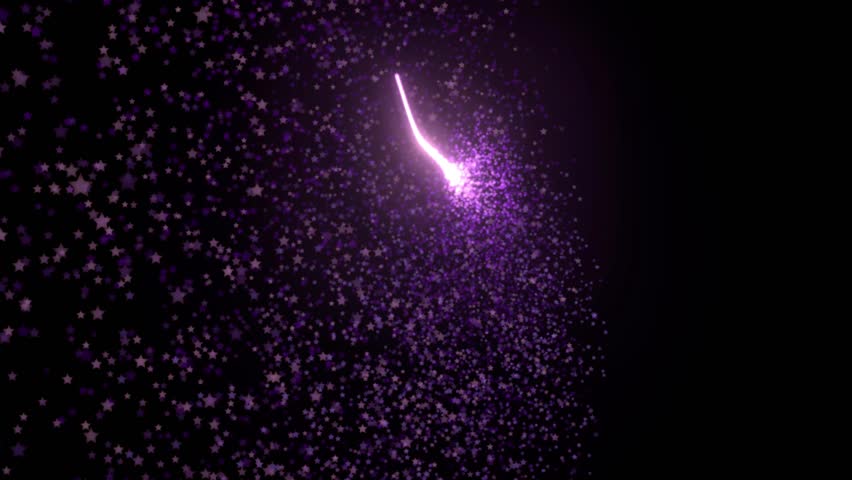 Neon Purple Star Shape Formation from Lightning Bolt with Particle Explosion Loop