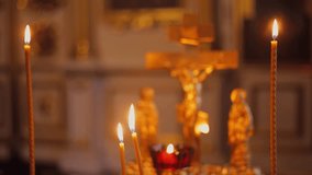 Candlelight transition in serene church setting with glowing gold hues on background holy altar. - Powered by Shutterstock - Get 15% off with code: PIKWIZARD15